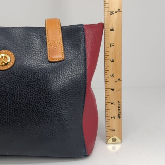 LA Tour Eiffel 1887 Red Green and Blue Pebbled Leather Handbag - Picture 12 of 14